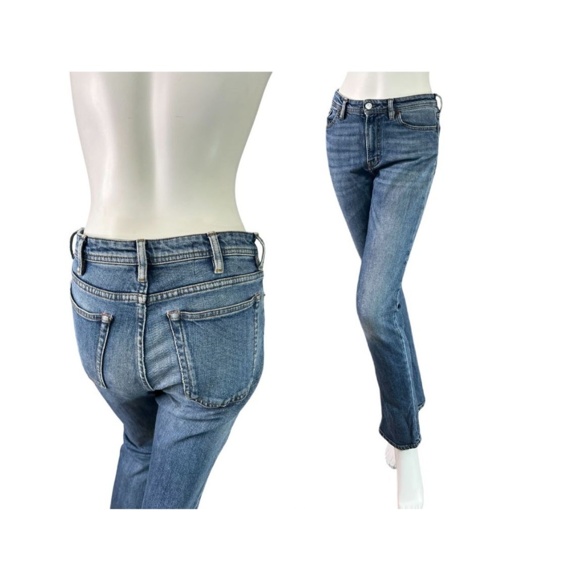 Acne Studios Bla Konst South Mid Blue Denim Jeans 30l165-129 $324 Size 28